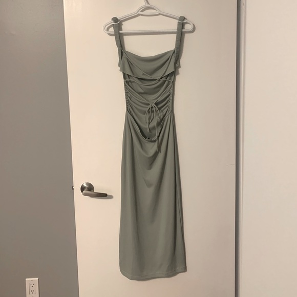 Princess Polly Lainey Midi Cutout Dress (Sage) - Picture 3 of 8